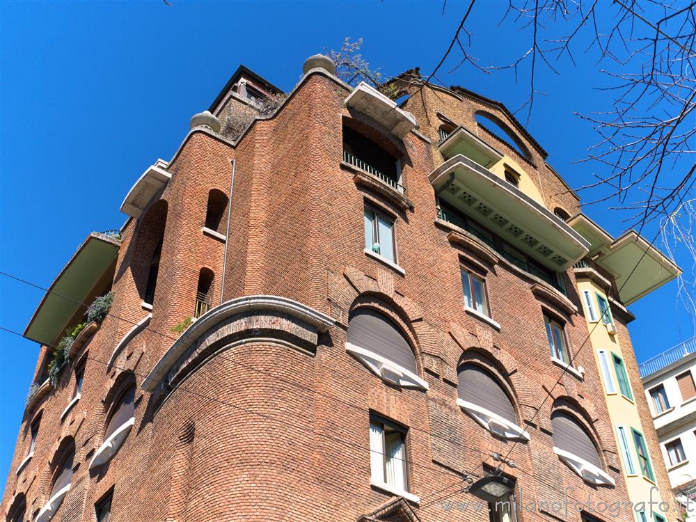 Milan (Italy) - Fidia Palace from below in the Quadrilateral of Silence